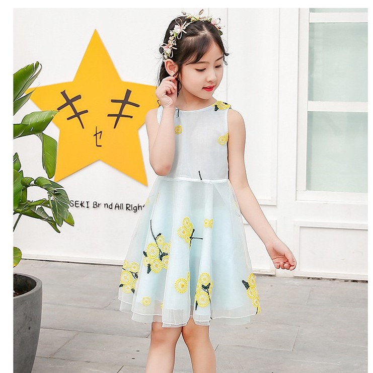 Váy công chúa thêu hoa size 14-30kg