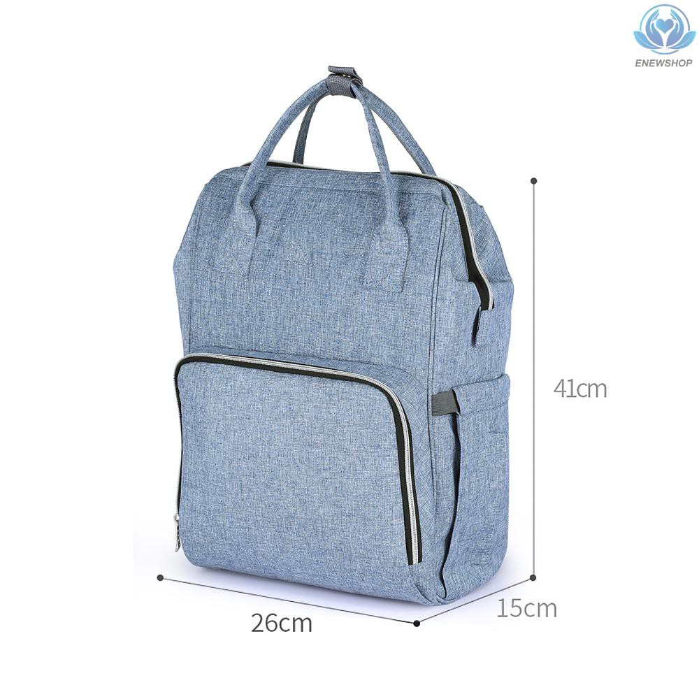 ♥♥enew~Diaper Bag Backpack Large Capacity Multi-function Waterproof Polyester Baby Clothes Diaper Nappy Milk Powder Bottle Travelling Storage Bag with 6 Pockets Hold or Hang -- Dark Blue