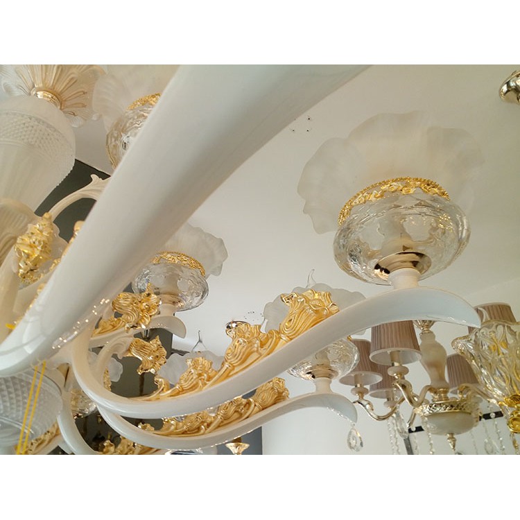 Đèn chùm MONSKY VENUS pha lê 15 tay hiện đại trang trí nhà cửa - kèm bóng Led chuyên dụng
