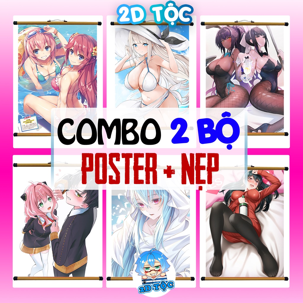 Combo 2 Bộ Tranh Poster cao cấp In Theo Yêu Cầu Kèm Nẹp Treo Tường - 2D Tộc Shop
