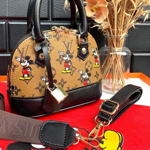 Lv Túi Xách + Ổ Khóa Hình Chuột Mickey Nhỏ Xinh Uk.18X14