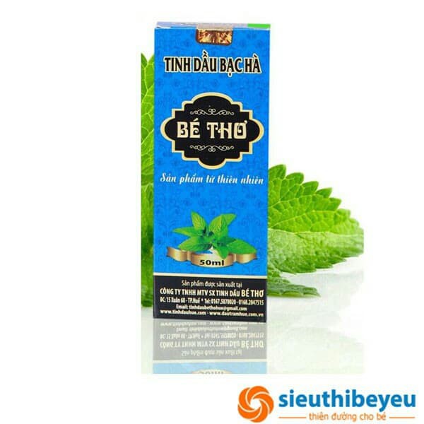 TINH DẦU BẠC HÀ HIỆU BÉ THƠ CHAI 50ML - HÀNG CHÍNH HÃNG