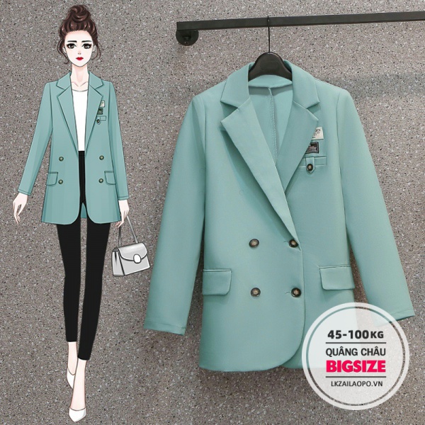 BIGSIZE Nữ (45-100kg) Áo Khoác Dáng Ôm mỏng Thời Trang Mùa Thu Mới Trẻ Trung Cho Nữ
