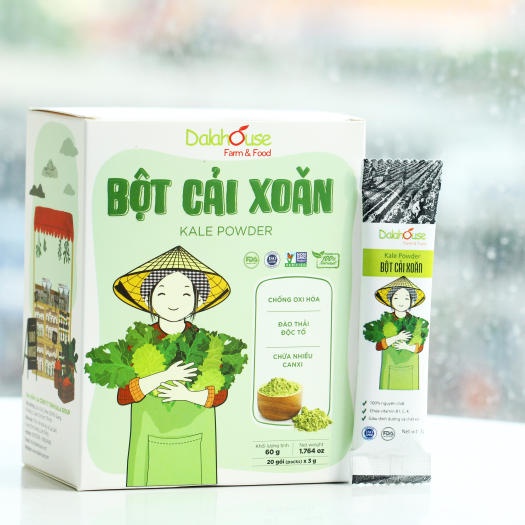 Bột cải xoăn (Kale) sấy lạnh DalaHouse - Hộp 60gr (20 gói nhỏ)