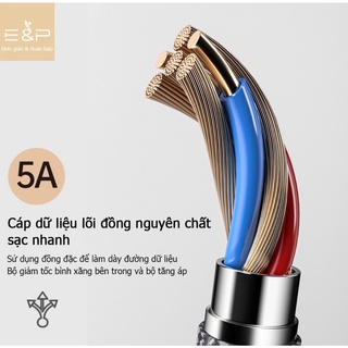 Dây cáp sạc 3 đầu sạc nhanh 5A cho iphone/android/type