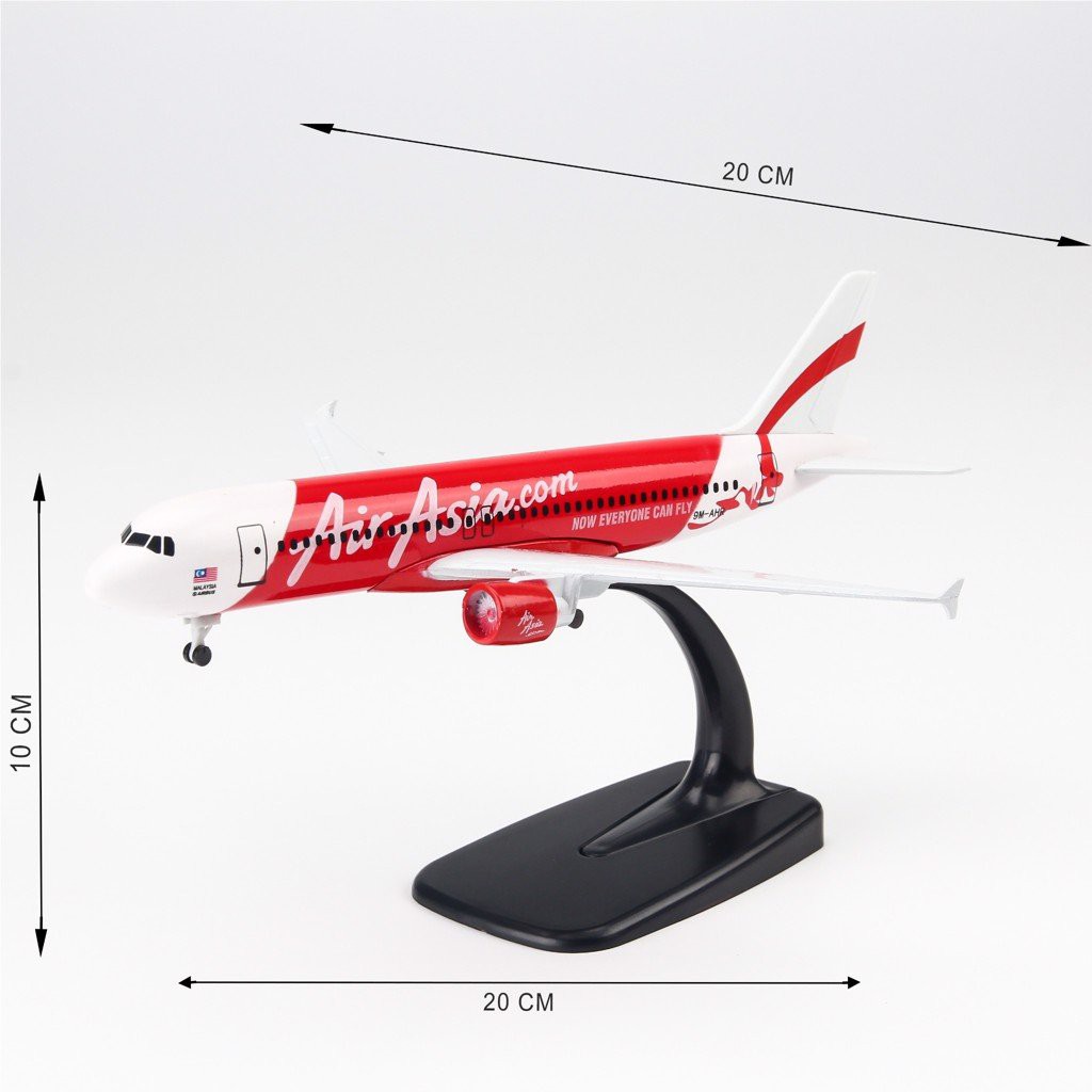 Mô hình máy bay Air Asia Airbus A320 20cm Everfly