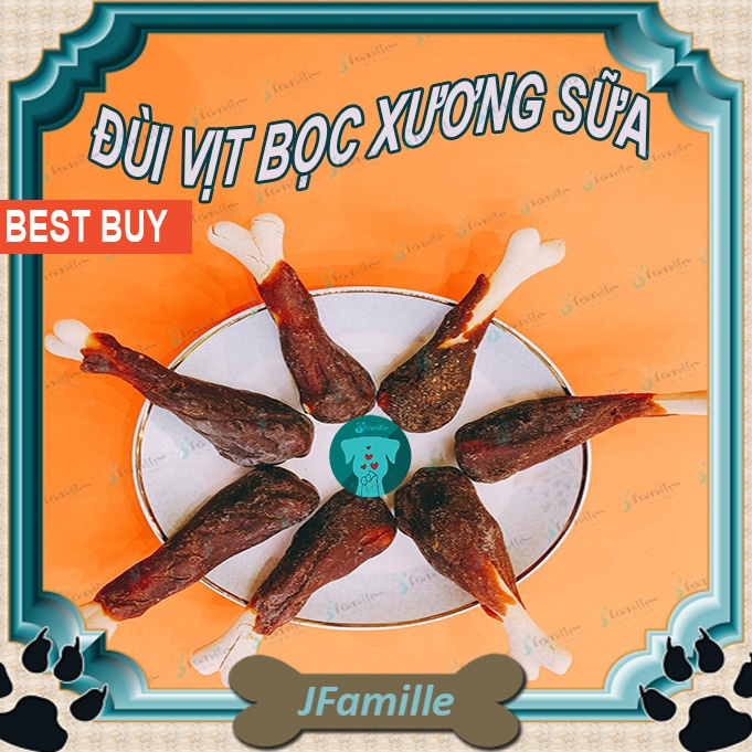 Snack Cho Thú Cưng JFamille, Đùi Vịt Cuộn Xương Sữa, Treat Thưởng Sạch Răng Miệng, Bổ Sung Dinh Dưỡng Cho Chó. JF129