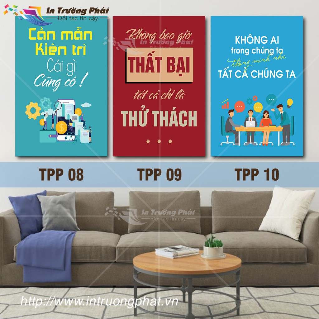 Bộ tranh canvas treo tường tạo động lực, tranh canvas slogan hay trang trí văn phòng