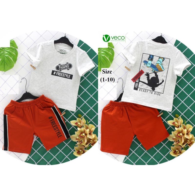 BỘ THUN BÉ TRAI VECO LƯỚT VÁN 10-28KG
