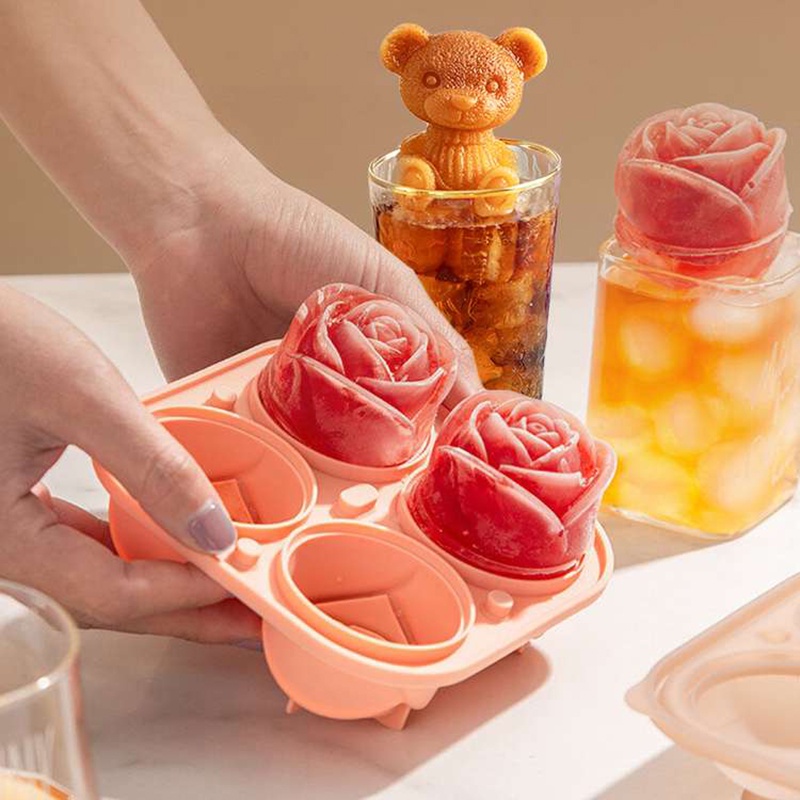 Khuôn Silicone Làm Nước Đá Tạo Hình 3D Độc Đáo Tiện Dụng