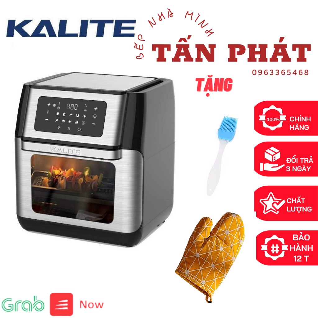 [HÀNG SẴN] Nồi chiên không dầu Kalite Q10 CHÍNH HÃNG 10 lít (tặng kèm bao tay + cọ quét dầu)