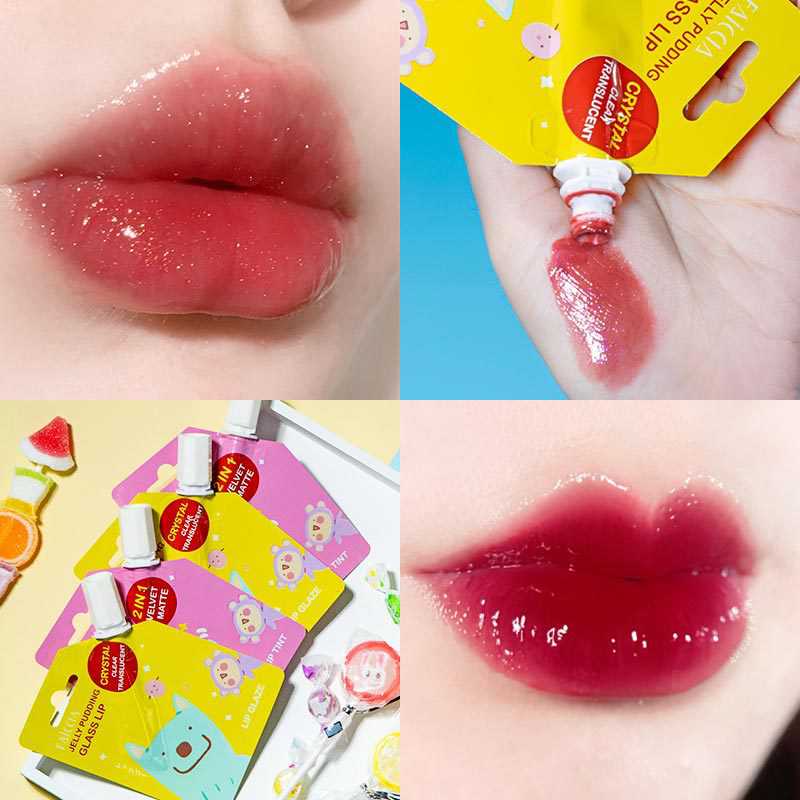 Top Crystal Lip Gloss Jelly Color Moisturizing Lasting Matte Lip Glaze Sexy Mirror Liquid Glitter Waterproof Shiny Lip Tint Fast delivery