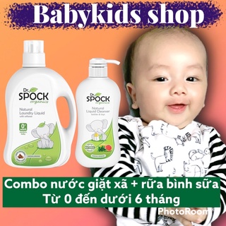 COMBO Nước giặt xã (2000ml) + Nước Rửa Bình Sữa (450ml) Thiên Nhiên Dr. Spock Organics