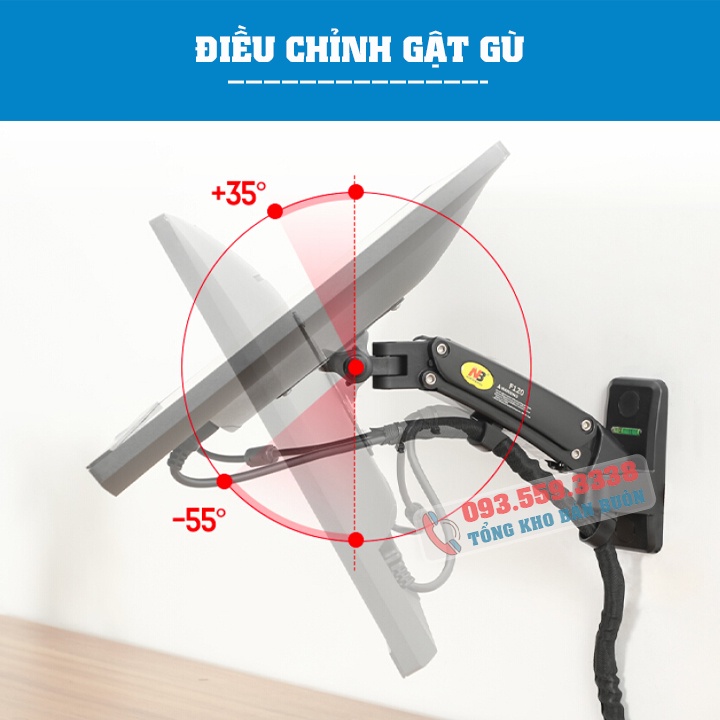 NB F120 / Giá Treo Màn Hình F120 17 - 27 Inch / Lắp Đặt Treo Tường Tùy Chỉnh Đa Năng - Giá Treo Tivi Xoay Màn 360 Độ