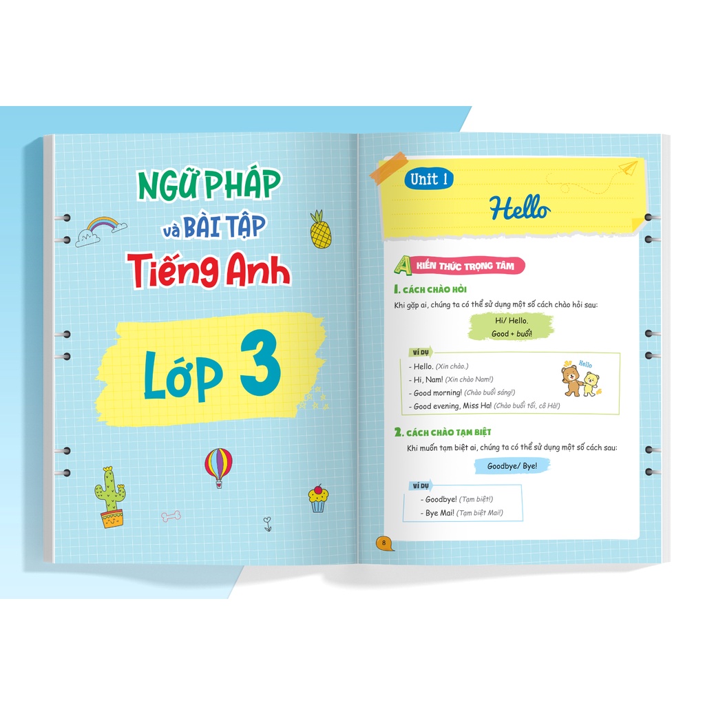 Sách Sổ Tay Ngữ Pháp Và Bài tập Tiếng Anh Lớp 3,4,5 - MGB