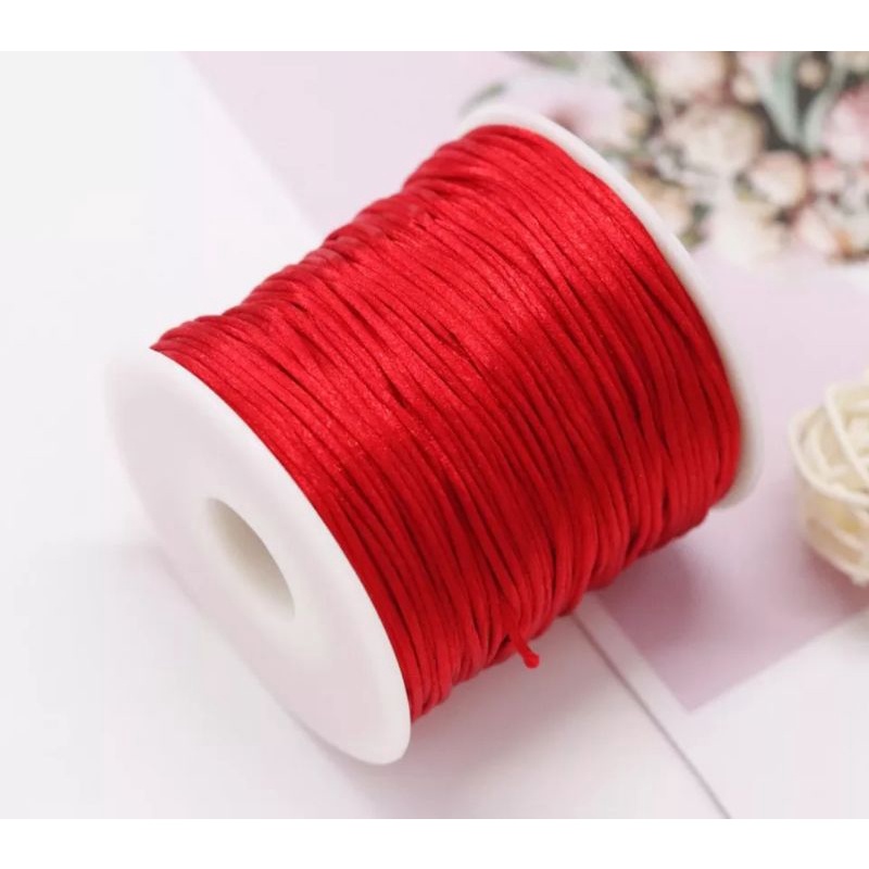Cuộn dây tim đỏ và đây tim đen 1mm dài 92m làm vòng tay, phụ kiện