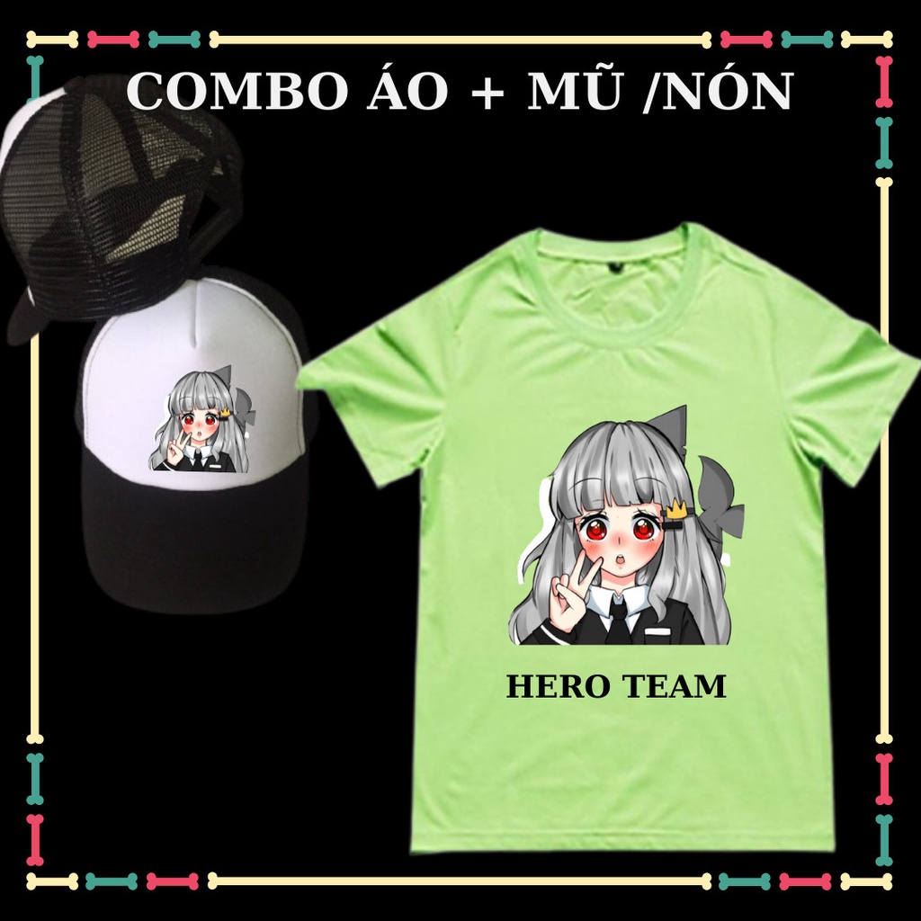 Combo Áo Thun Hero Team mũ/nón siêu dễ thương cho trẻ em đủ size áo từ 10kg đến 90kg