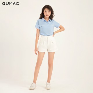 Áo thun nữ polo viền ngực GUMAC đủ màu phong cách basic Hàn Quốc AMB101