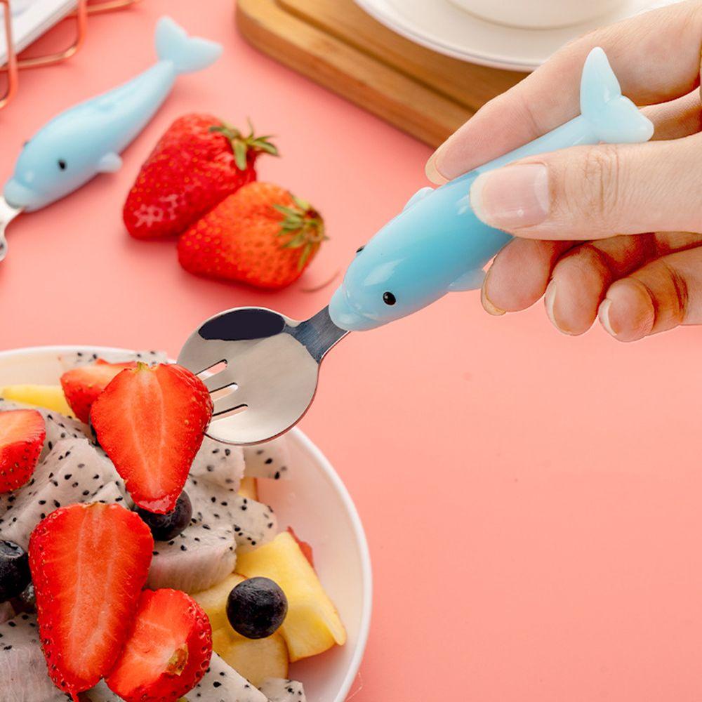Bộ Muỗng Nĩa Bằng Thép Không Gỉ Kèm Hộp Đựng Mang Đi Du Lịch Tiện Lợi Cho Bé