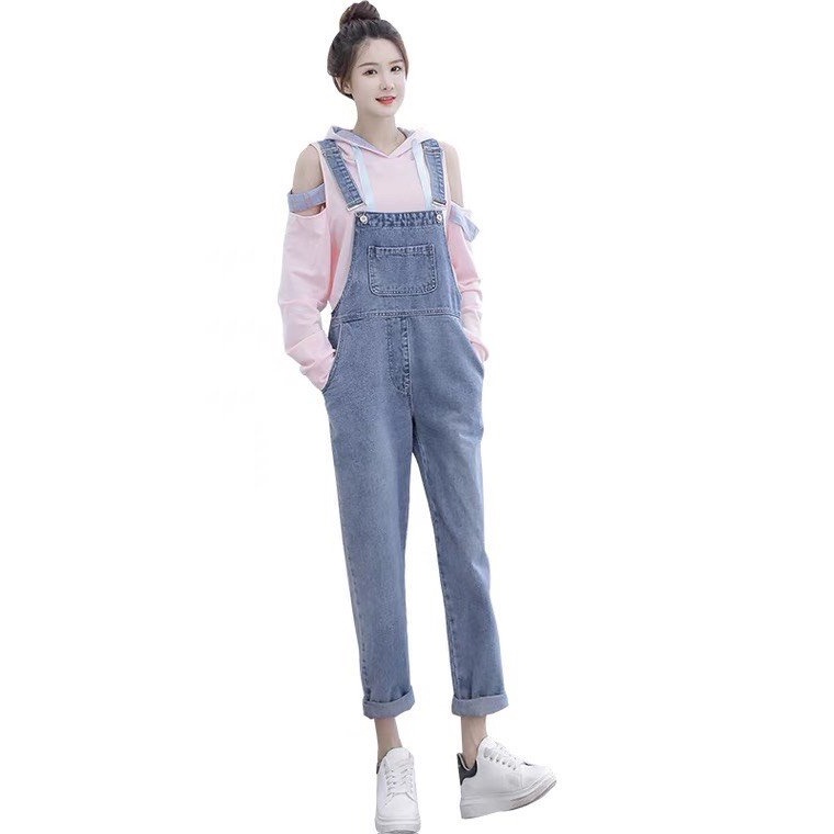 Yếm jean dài xám nữ - yếm bò ulzzang phong cách hàn quốc cao cấp Lady-Hn Store88 h5