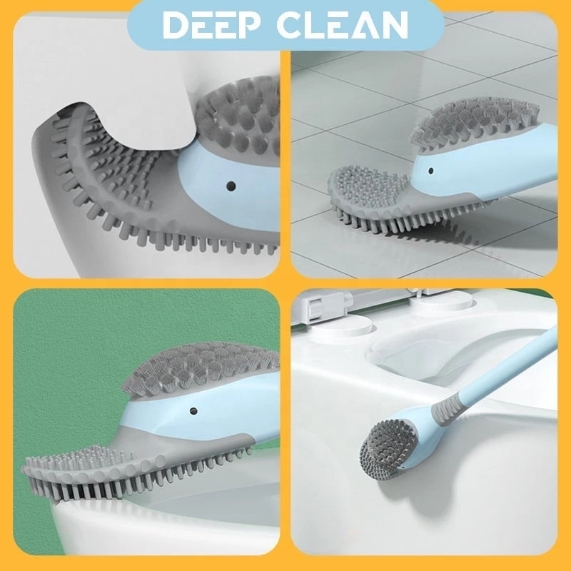 Cọ chà rửa nhà vệ sinh toilet hình con vịt gắn tường silicon