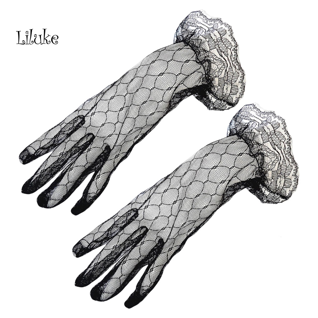 1 Đôi Găng Tay Ren Lưới Thời Trang Cho Cô Dâu