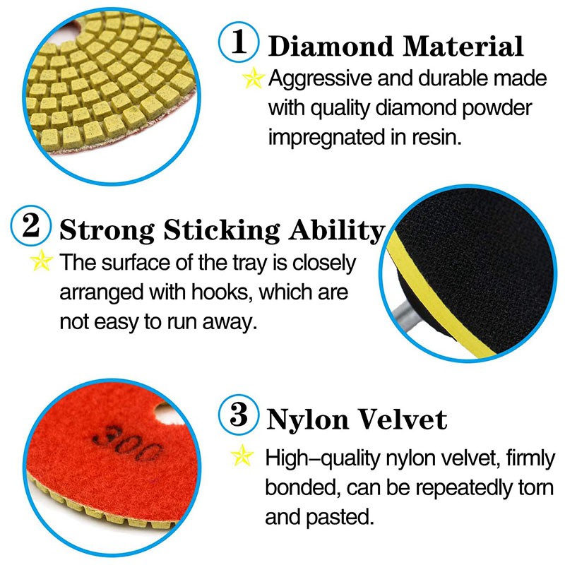 Set 11 Đĩa Mài Đá Hoa Cương 7.62 cm 80mm