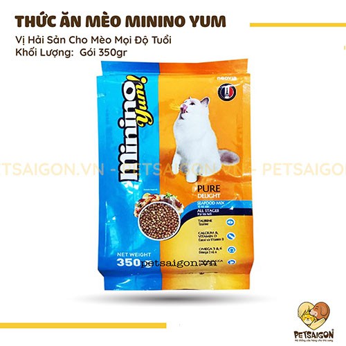 [CHÍNH HÃNG] THỨC ĂN MININO YUM CHO MÈO VỊ HẢI SẢN - GÓI 350G