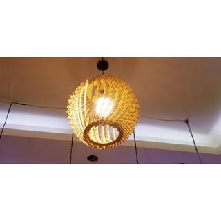 Đèn treo thả trần bằng Gỗ DIY 090
