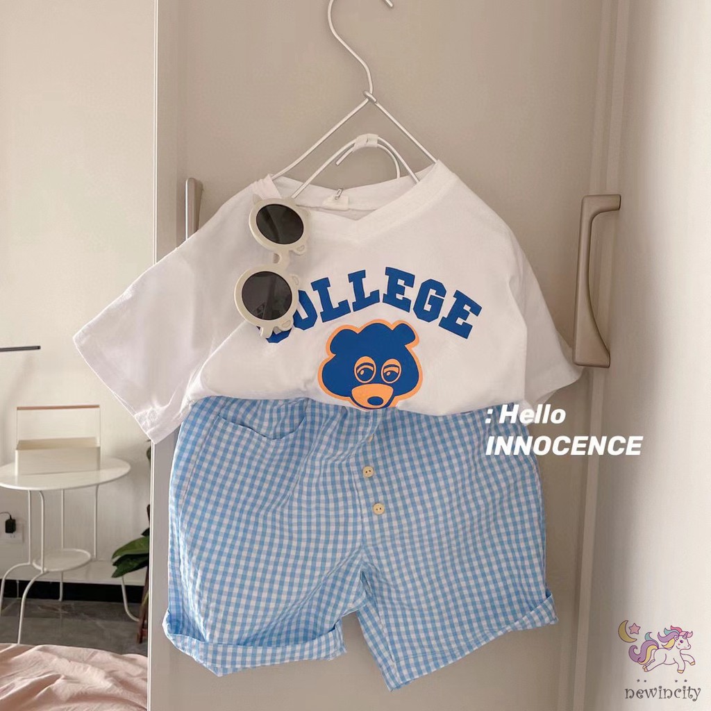 Set Áo Thun Tay Ngắn Và Quần Short Thời Trang Thoải Mái Cho Trẻ Em