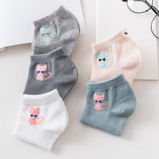 Set 5 Đôi Vớ ngắn nữ Mèo con Chibi