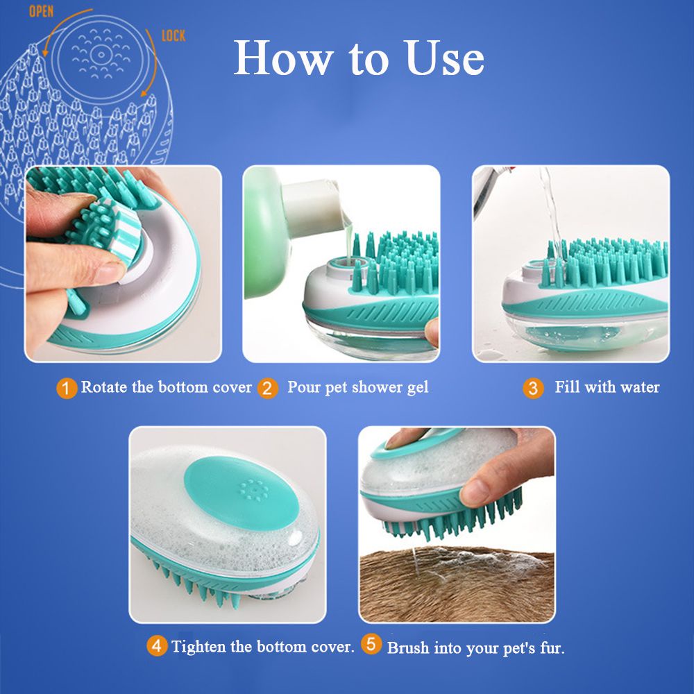 Bàn Chải Silicon Mềm Mát Xa Tắm Cho Thú Cưng Nhiều Màu Sắc