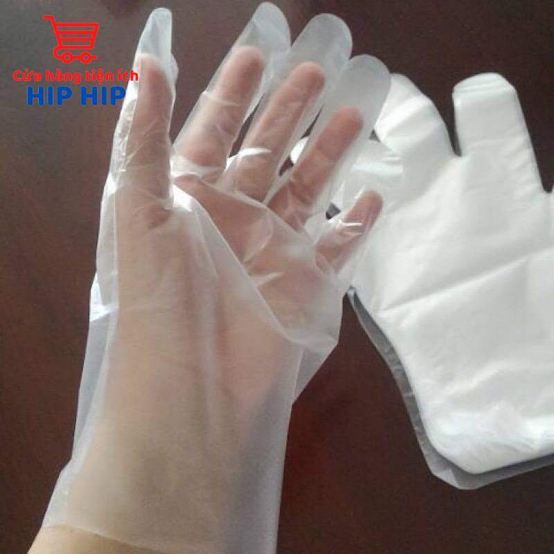 Găng tay nilon hộp 100 chiếc, găng tay nilon dùng 1 lần. Bao tay nilon dùng một lần, găng tay bảo vệ da tay, hàng chuẩn
