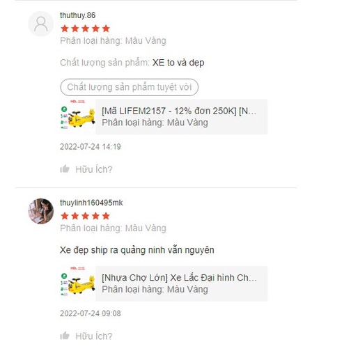 Xe Lắc Trẻ Em Nhựa Chợ Lớn hình Chú Ong Con  - Size Đại Dành Cho Bé Từ 2 - 6 Tuổi
