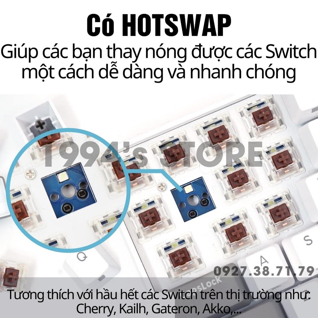 RK100 Version 4 HOTSWAP - Bàn phím cơ không dây RK100 RK860 RGB Bluetooth 5.1 + Wireless 2.4G + Type C + Phần mềm Custom