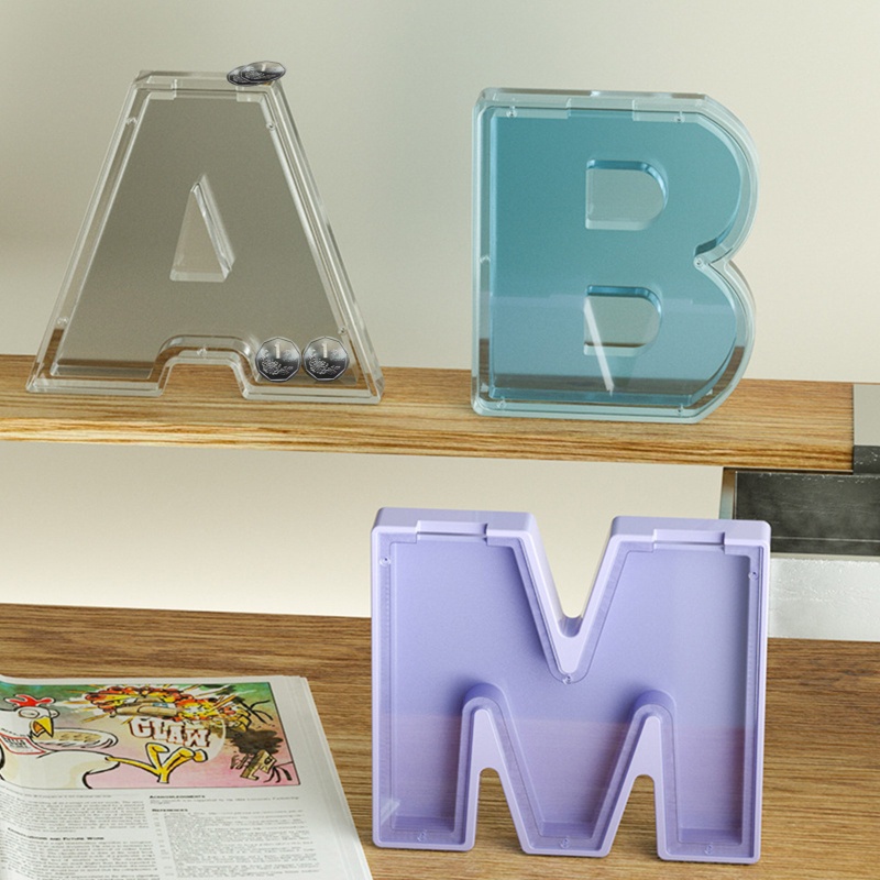 Sa Khuôn Silicone Làm Hộp Đựng Tiền Xu Hình Chữ Cái DIY