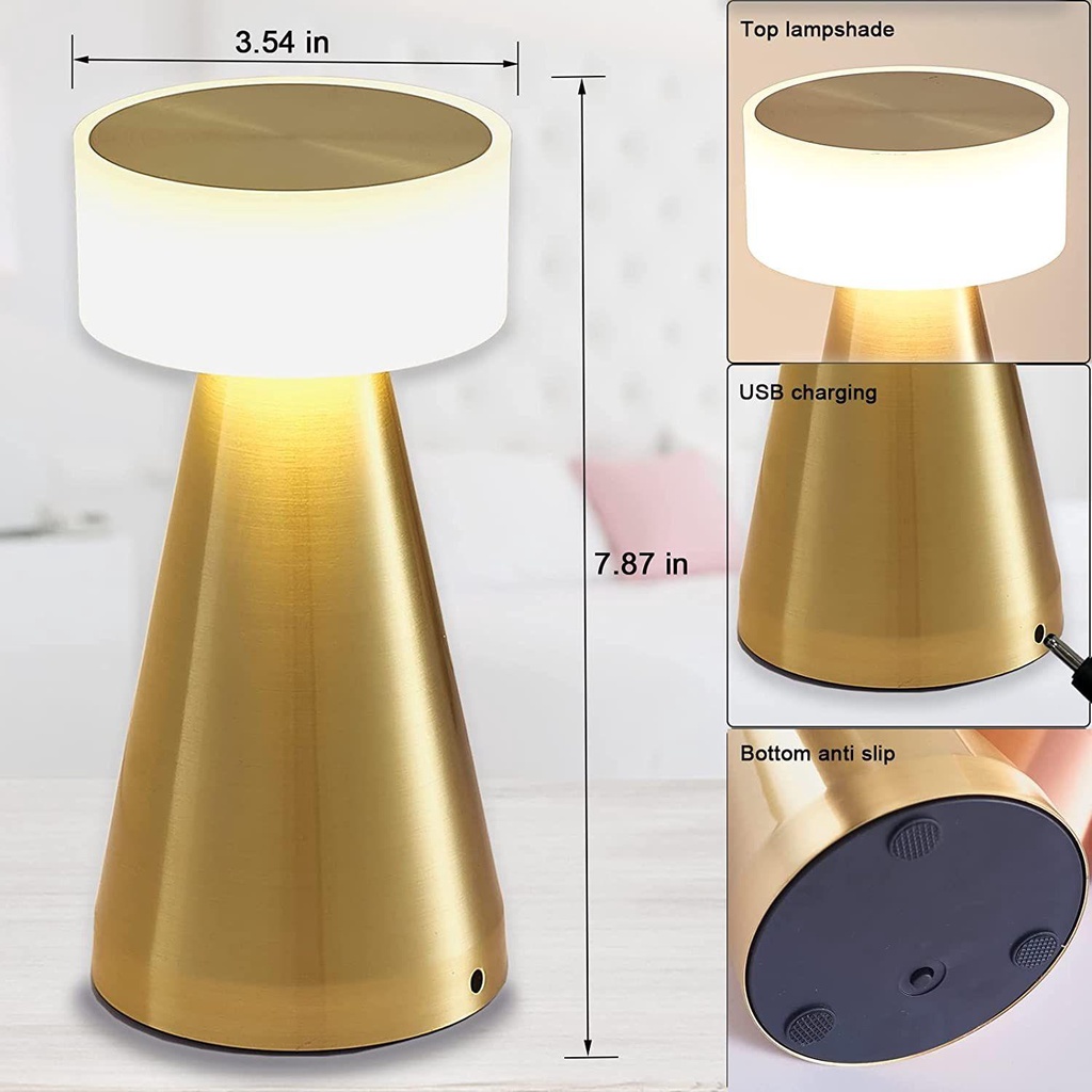 Đèn Ngủ Để Bàn Hình Nấm 3 Mức Độ Sáng Dùng Pin Dùng Ngoài Trời Tiện Lợi