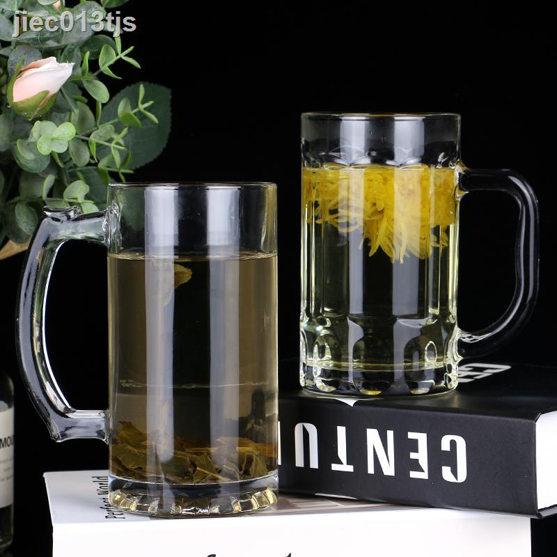 ∈ ◕ ㍿◊○Trang chủ mới cốc bia, bia tươi lớn, nước, tách trà, quầy bar, thủy tinh dày dung tích lớn có tay cầm