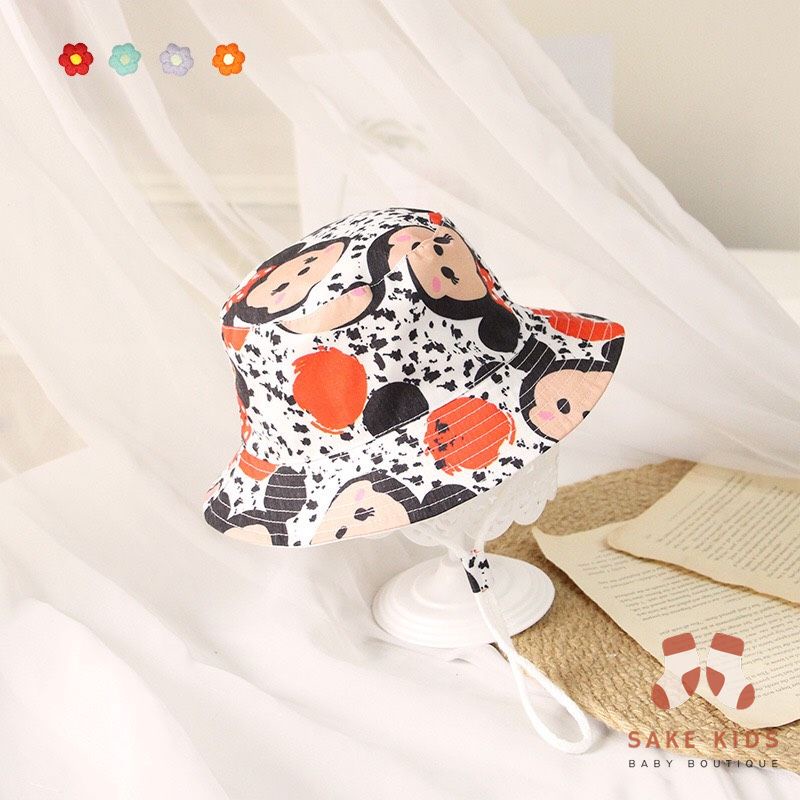 Mũ vành tròn bucket cho bé trai bé gái hình Mickey Gấu chất đẹp phong cách Hàn Quốc cho bé từ 0-4 tuổi mới nhất