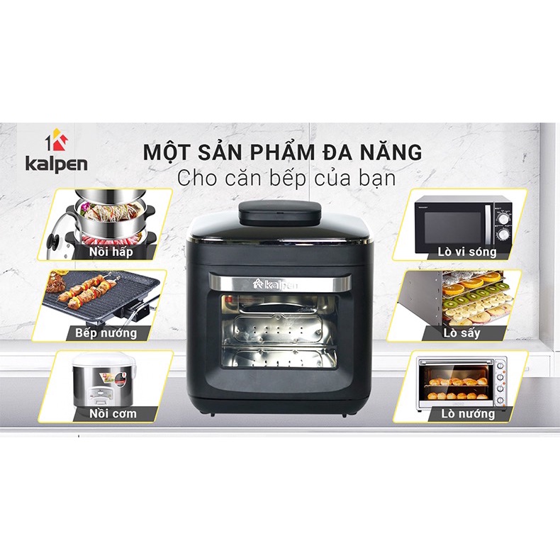 Nồi chiên không dầu cao cấp hơi nướ chức năng  hấp và nướng,nồi chiên hấp kết hợp công nghệ mới Kalpen X15