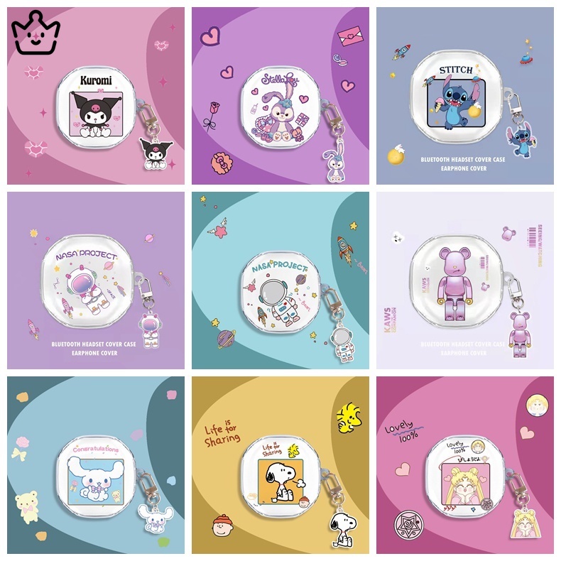 Vỏ Bọc Hộp Sạc Tai Nghe Baseus Wm01 Tws Bằng TPU Mềm Trong Suốt In Họa Tiết Hoạt Hình Đáng Yêu Có Móc Khóa JP6