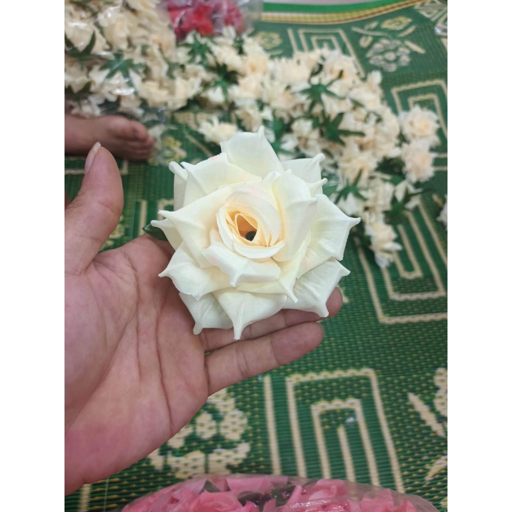 hoa trang trí bánh [FREESHIP❤️] hoa hồng lụa trang trí bánh sinh nhật