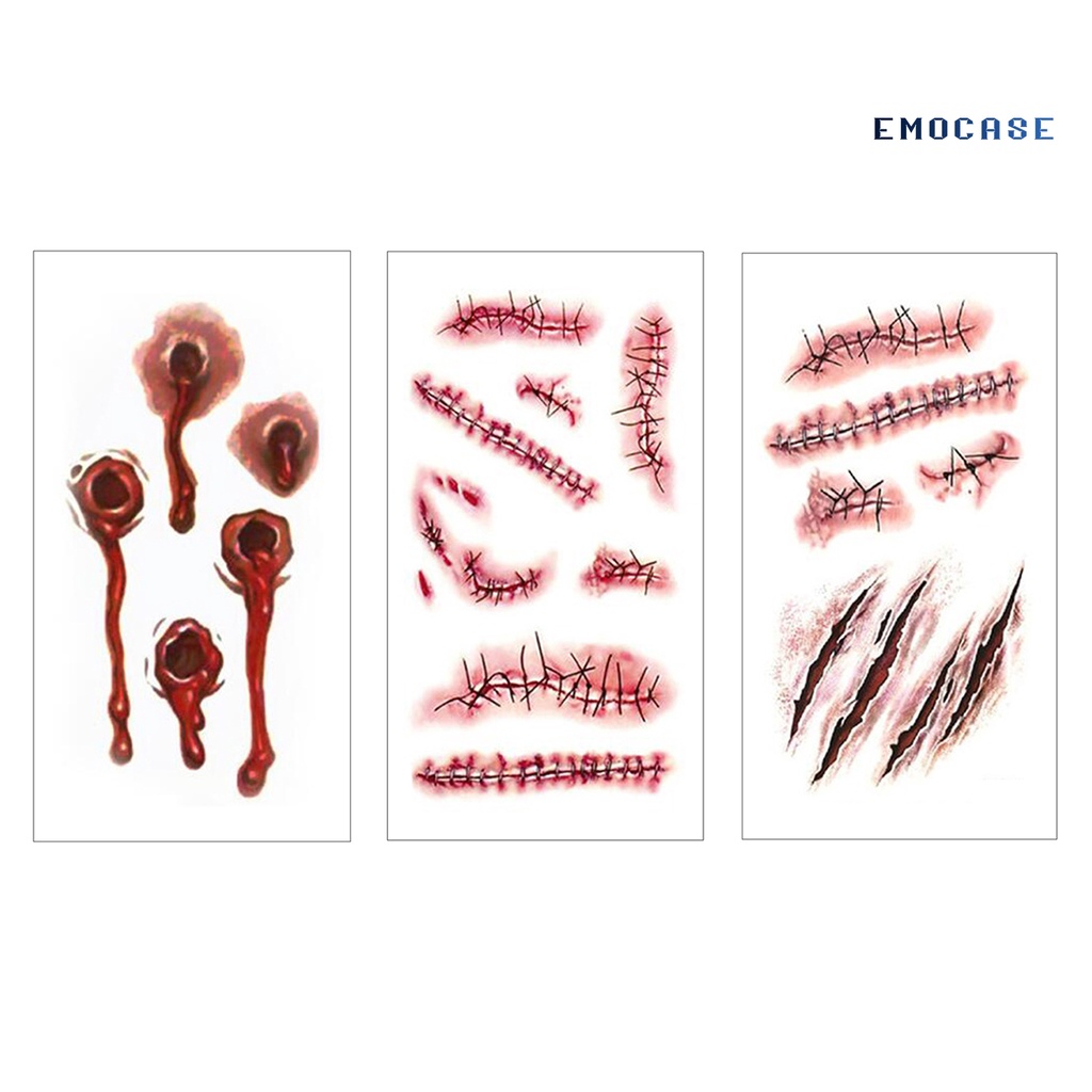 Hình Xăm Dán Vết Thương Thoáng Khí Lâu Trôi Phong Cách Halloween