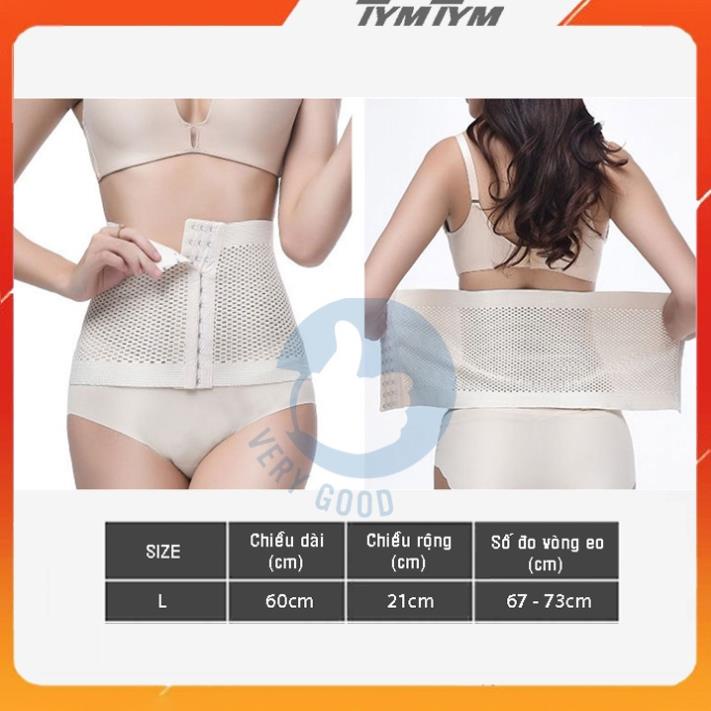 Gen đai nịt bụng định hình The Ladies eo thon giảm mỡ bụng săn chắc vòng 2 chống cuộn có nấc cài cho nữ
