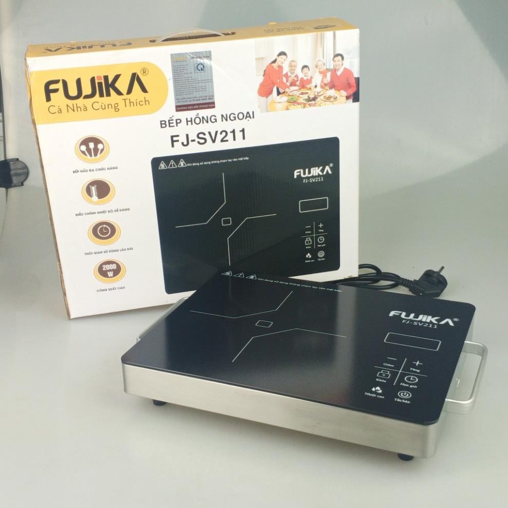 Bếp Hồng Ngoại 2000W Fujika FJ-SV211 và NKMEDIA MD-DV222 Mặt Kính Cường Lực không kén nồi