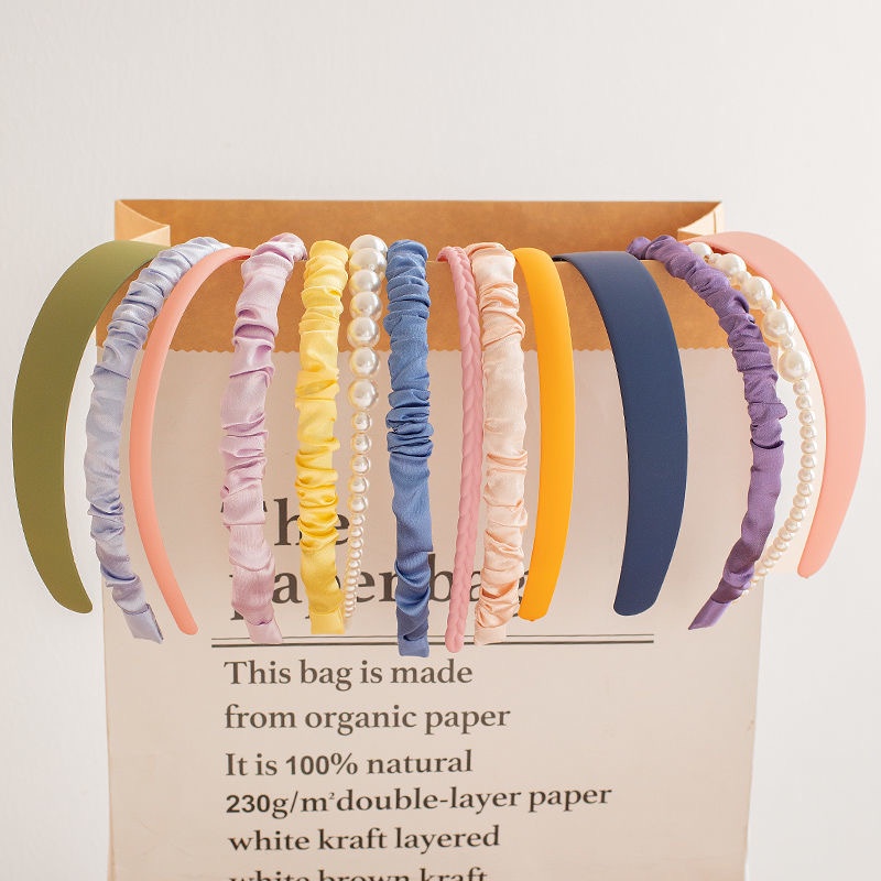 IF ME Cài Tóc Bằng Lụa Đính Ngọc Trai Nhiều Màu Sắc Thời Trang Hàn Quốc Thanh Lịch Cho Nữ