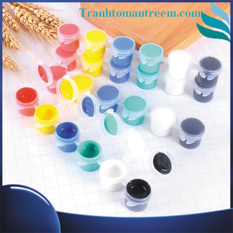 Vỉ Màu Nước Vẽ Tranh Tô Màu Tô Tượng 6 Màu 2ml và 3ml Kèm Cọ Nhập Khẩu