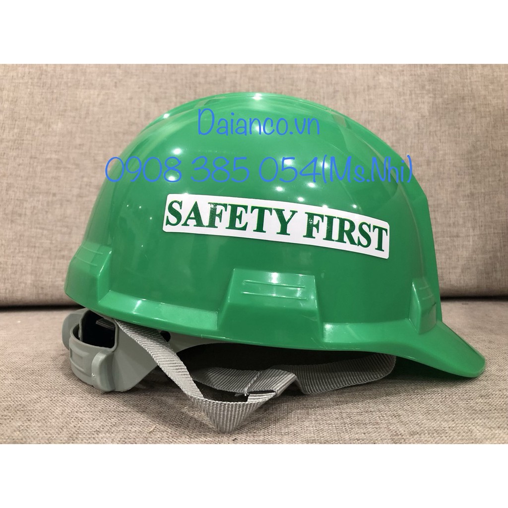 Combo 10 cái decal dán nón bảo hộ &quot;safety first&quot;- Hình thật