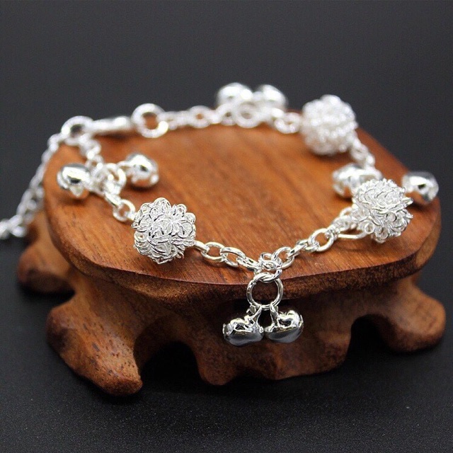 Vòng tay lắc tay bạc S925 lục lạc Hàn Quốc phụ kiện trang sức xinh xắn dễ thương