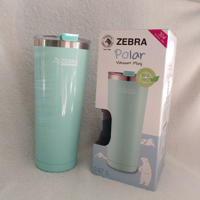 Ly giữ nhiệt inox zebra Thái Lan kèm túi vải có quai đeo 870ml - 112702